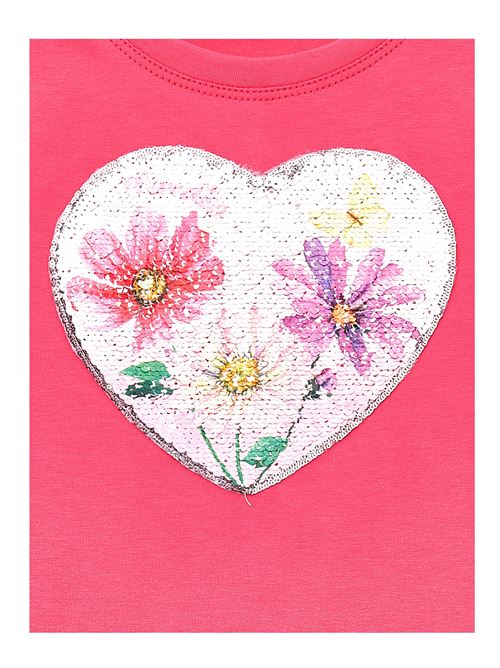 T-shirt bambina, con cuore a paillettes. MONNALISA | 11A618 12010093